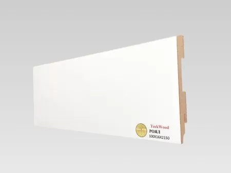 Плинтус МДФ TECKWOOD Роял белый прямой 100х16х2150