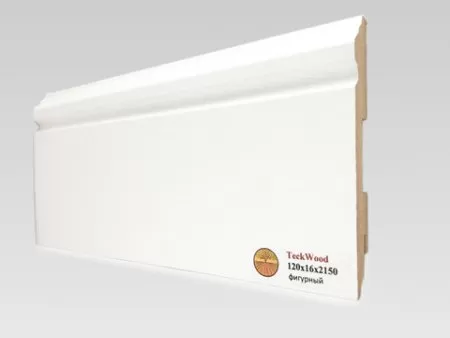 Плинтус МДФ TECKWOOD белый фигурный 120x16x2150